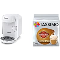 Bosch TAS1404 Tassimo Vivy 2 (color blanco) + Pack café 5 paquetes (80 cápsulas) Tassimo Marcilla Café con Leche